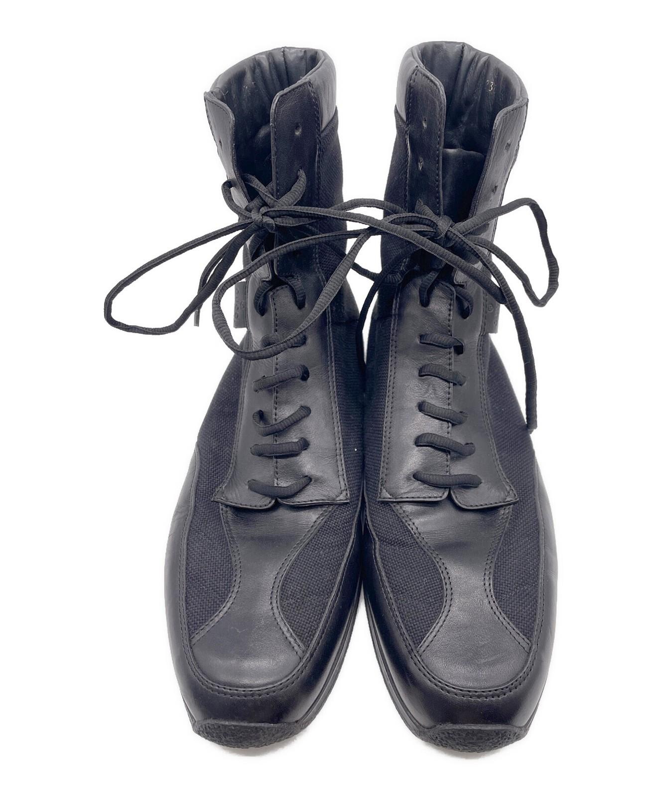 GUCCI Lace-up Boots Shoes EU 42.5 US 9 Black Authentic