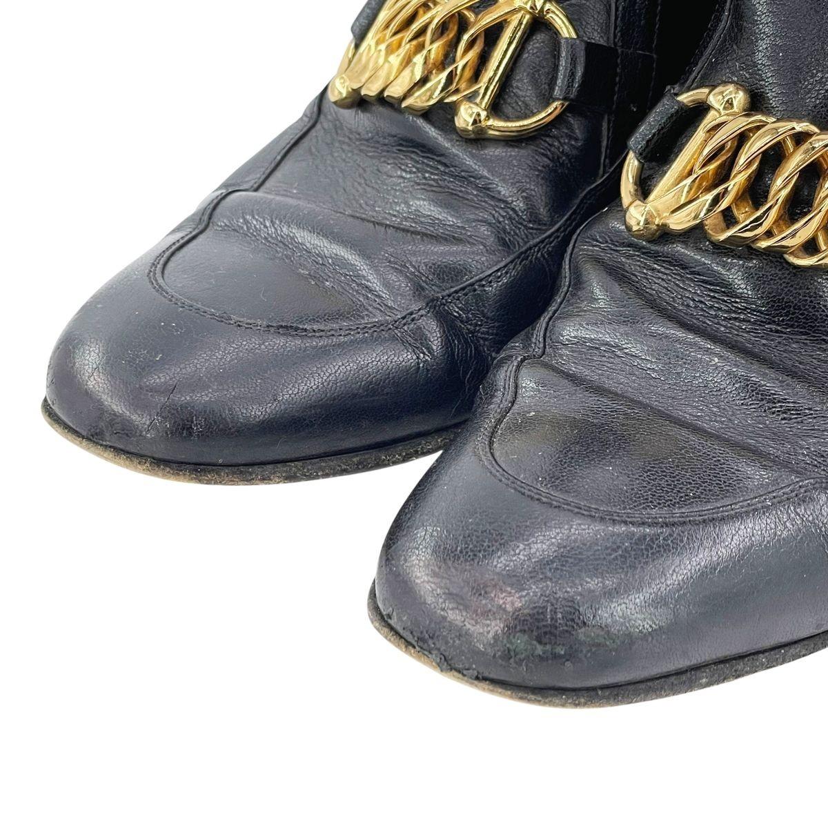 GUCCI Boots Shoes Horsebit EU 43.5 US 10 Leather Black Authentic