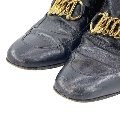 GUCCI Boots Shoes Horsebit EU 43.5 US 10 Leather Black Authentic