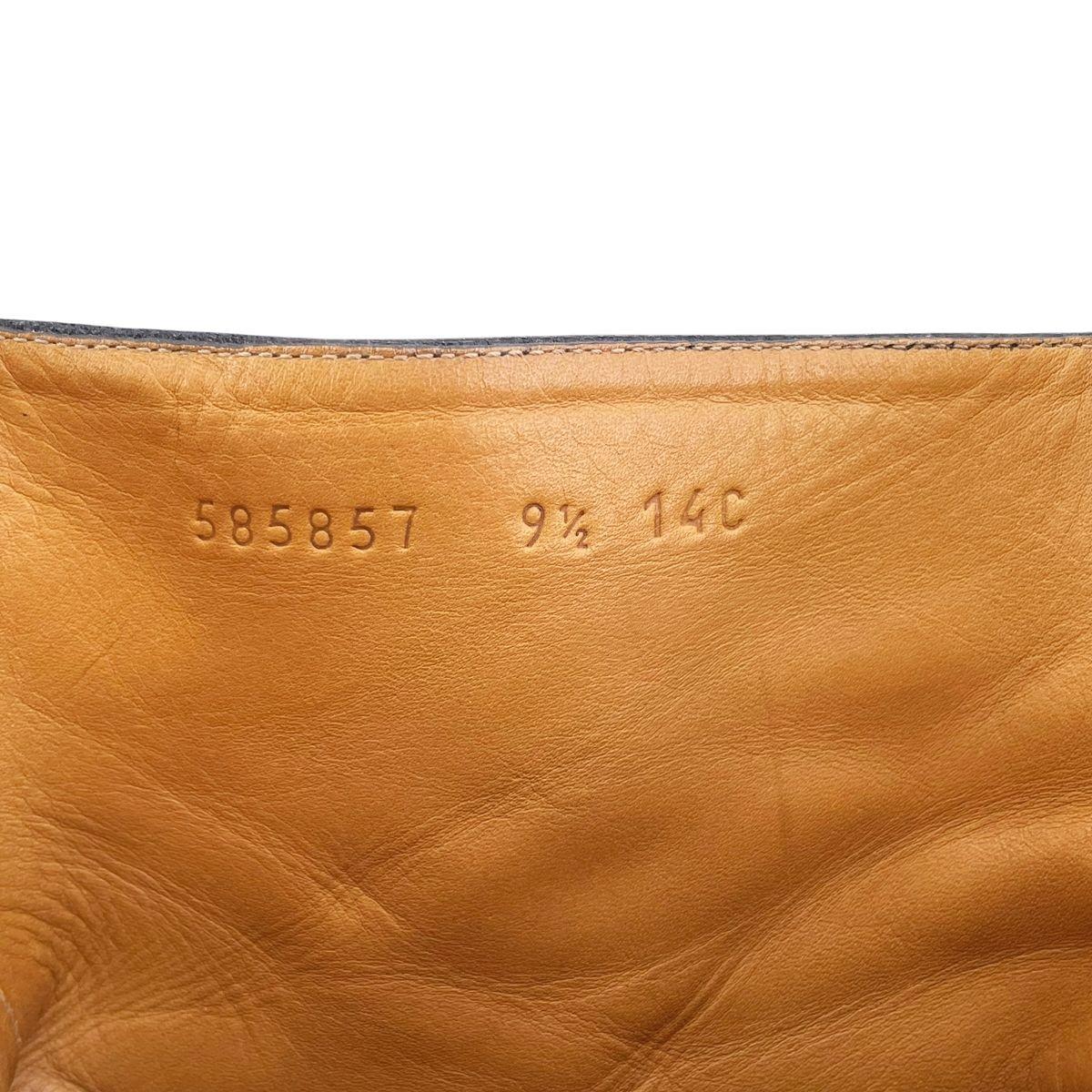 GUCCI Boots Shoes Horsebit EU 43.5 US 10 Leather Black Authentic