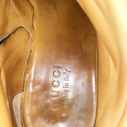 GUCCI Boots Shoes Horsebit EU 43.5 US 10 Leather Black Authentic