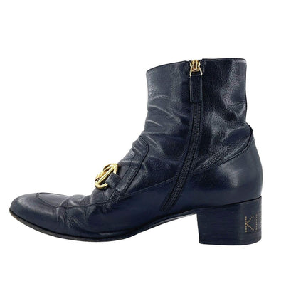 GUCCI Boots Shoes Horsebit EU 43.5 US 10 Leather Black Authentic