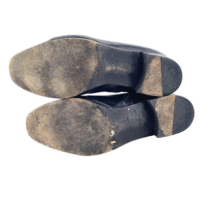 GUCCI Boots Shoes Horsebit EU 43.5 US 10 Leather Black Authentic