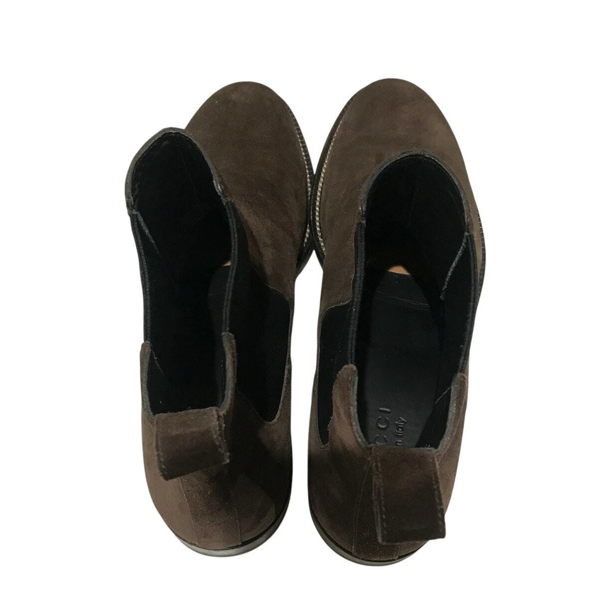 GUCCI Boots Shoes EU 43 US 9.5 Suede Brown Authentic