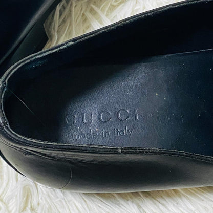 GUCCI Loafers Shoes Horsebit EU 42.5 US 9.0 Leather Black Authentic