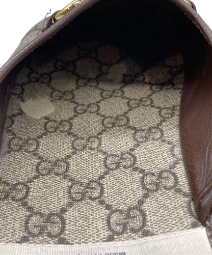 Gucci Slide Sandals Shoes GG Horsebit EU 44 US 10.5 Canvas Beige Authentic