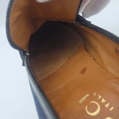 GUCCI Loafers Shoes Horsebit EU 41.5 US 8 Denim Leather Navy Authentic