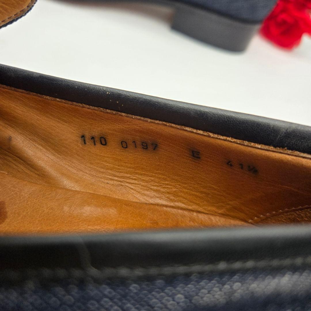 GUCCI Loafers Shoes Horsebit EU 41.5 US 8 Denim Leather Navy Authentic