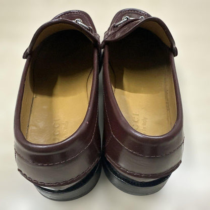 GUCCI Loafers Shoes Horsebit GG EU 43 US 9.5 Burgundy Authentic