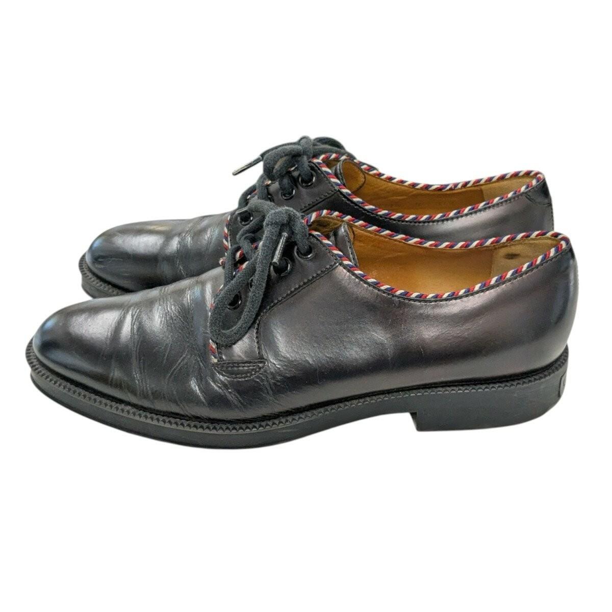 GUCCI Tricolor Stitch Shoes EU 42 US 8.5 Black Authentic