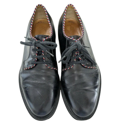 GUCCI Tricolor Stitch Shoes EU 42 US 8.5 Black Authentic