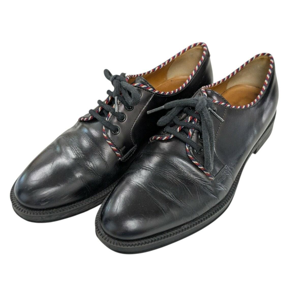 GUCCI Tricolor Stitch Shoes EU 42 US 8.5 Black Authentic