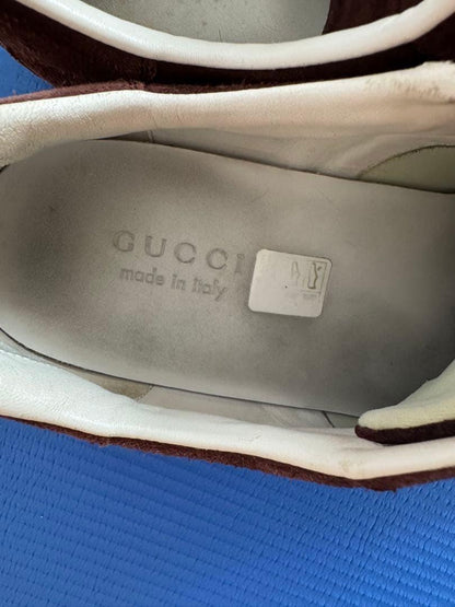 GUCCI Sneakers Shoes GG Low-cut EU 42.5 US 9 Suede Brown Authentic
