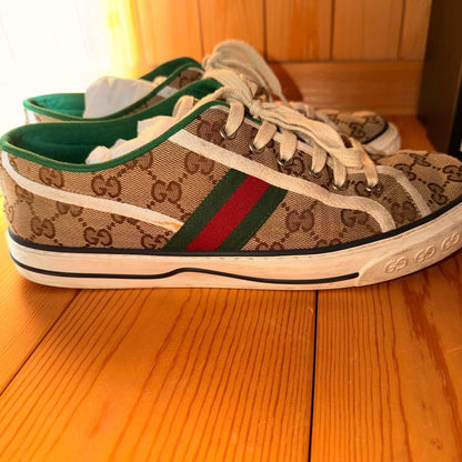 GUCCI Sneakers Shoes GG Sherry Line Low-cut EU 41.5 US 8 Authentic