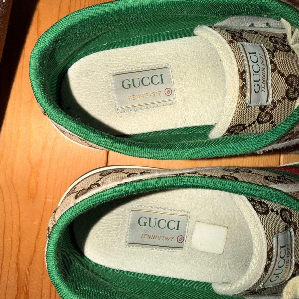 GUCCI Sneakers Shoes GG Sherry Line Low-cut EU 41.5 US 8 Authentic