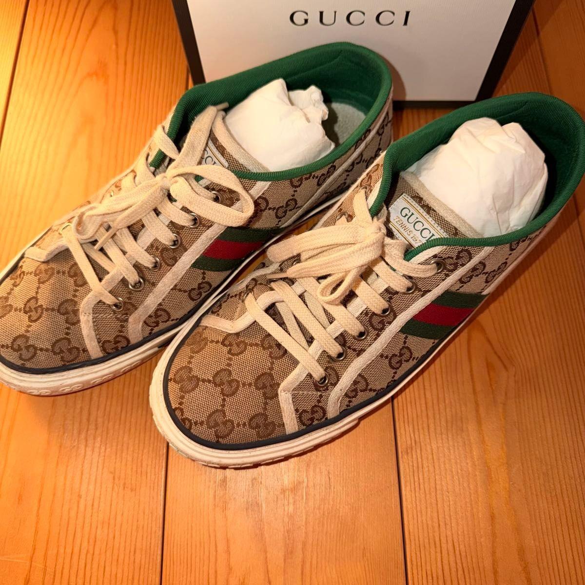 GUCCI Sneakers Shoes GG Sherry Line Low-cut EU 41.5 US 8 Authentic