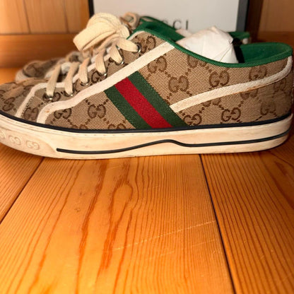 GUCCI Sneakers Shoes GG Sherry Line Low-cut EU 41.5 US 8 Authentic