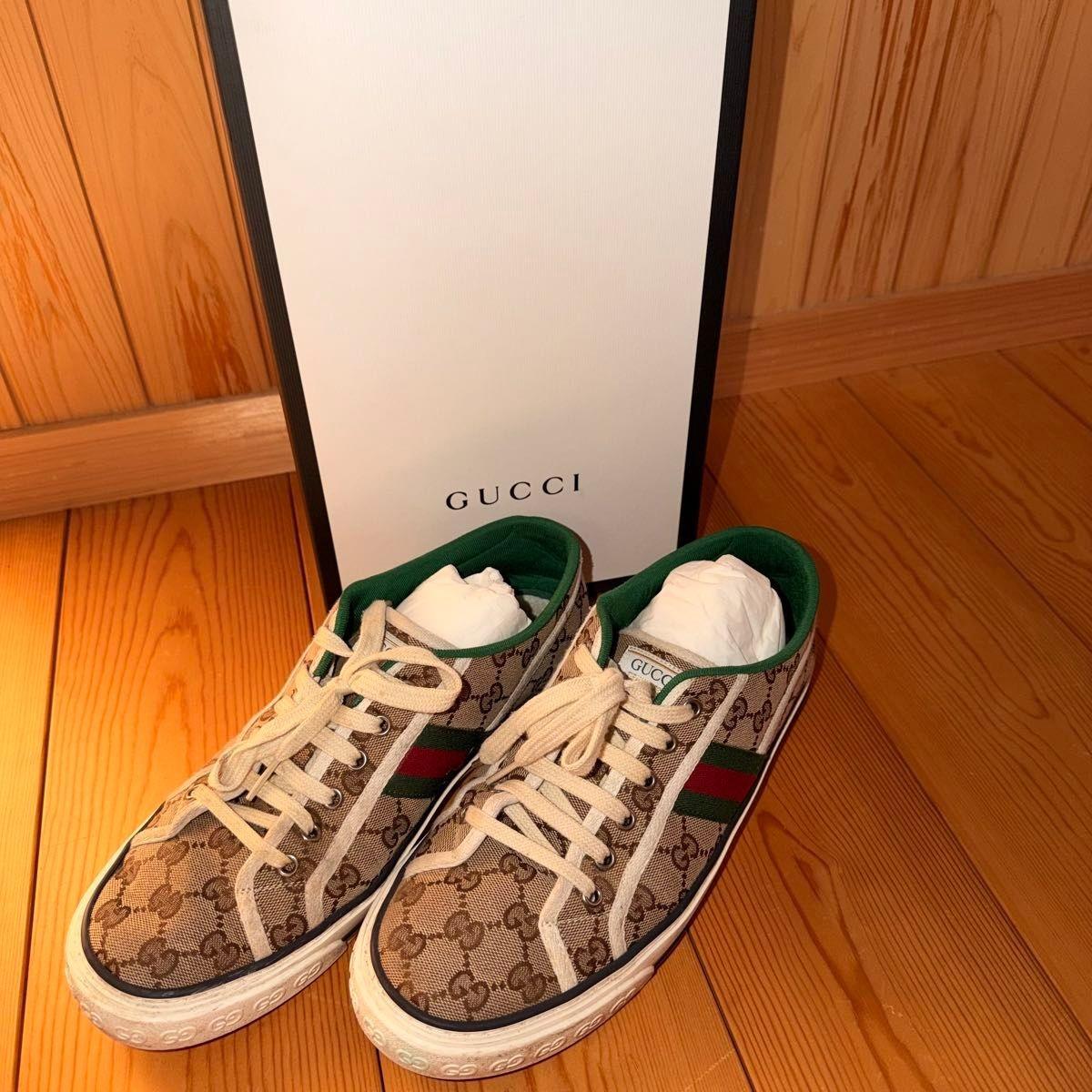 GUCCI Sneakers Shoes GG Sherry Line Low-cut EU 41.5 US 8 Authentic