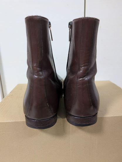GUCCI Boots Shoes EU 40.5 US 7 Leather Brown Authentic