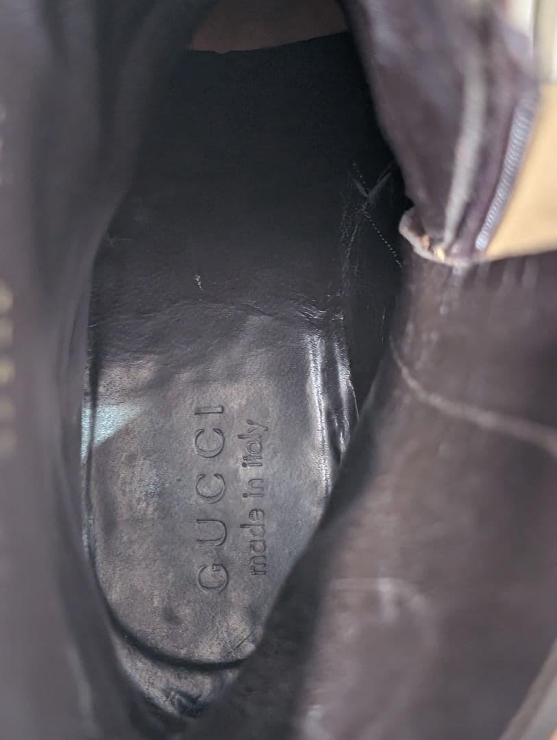 GUCCI Boots Shoes EU 40.5 US 7 Leather Brown Authentic