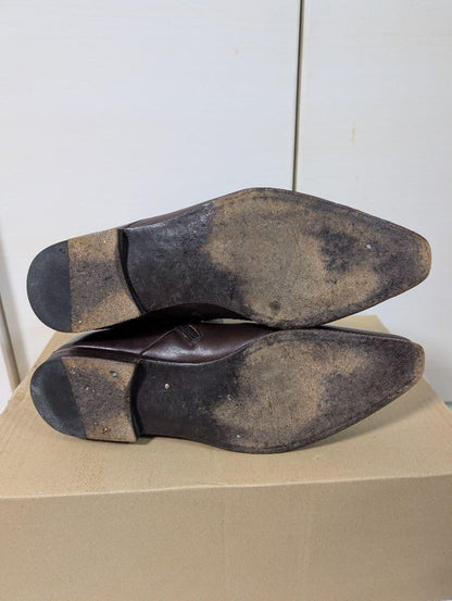 GUCCI Boots Shoes EU 40.5 US 7 Leather Brown Authentic