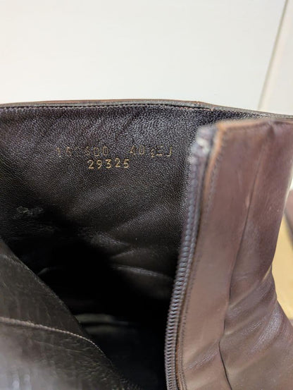 GUCCI Boots Shoes EU 40.5 US 7 Leather Brown Authentic