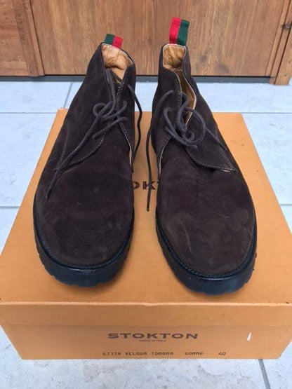 GUCCI stokton Boots Shoes EU 40 US 6.5 Suede Authentic