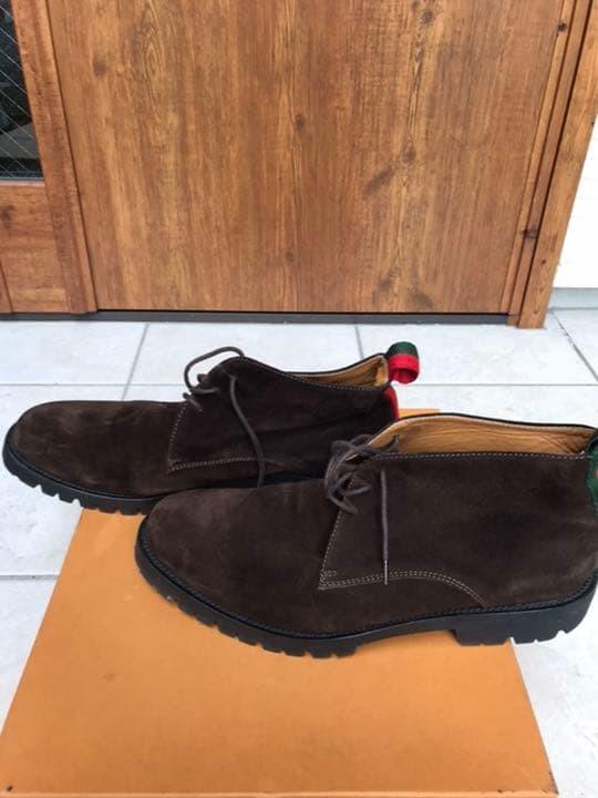 GUCCI stokton Boots Shoes EU 40 US 6.5 Suede Authentic