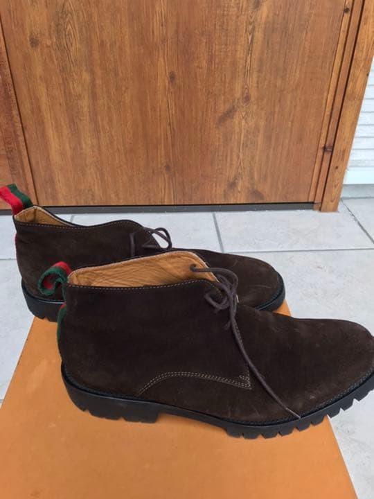 GUCCI stokton Boots Shoes EU 40 US 6.5 Suede Authentic