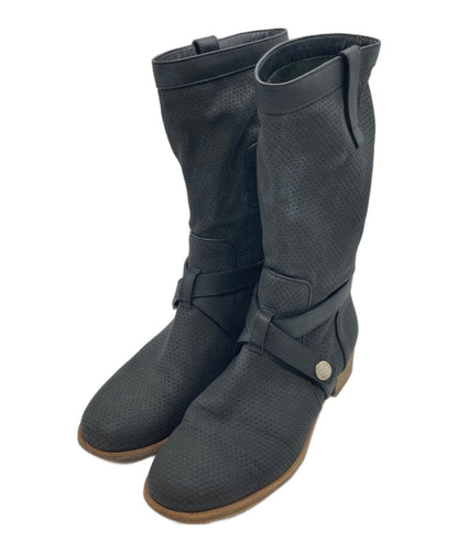 FENDI Punching Boots Shoes EU 38 US 8 Black Authentic