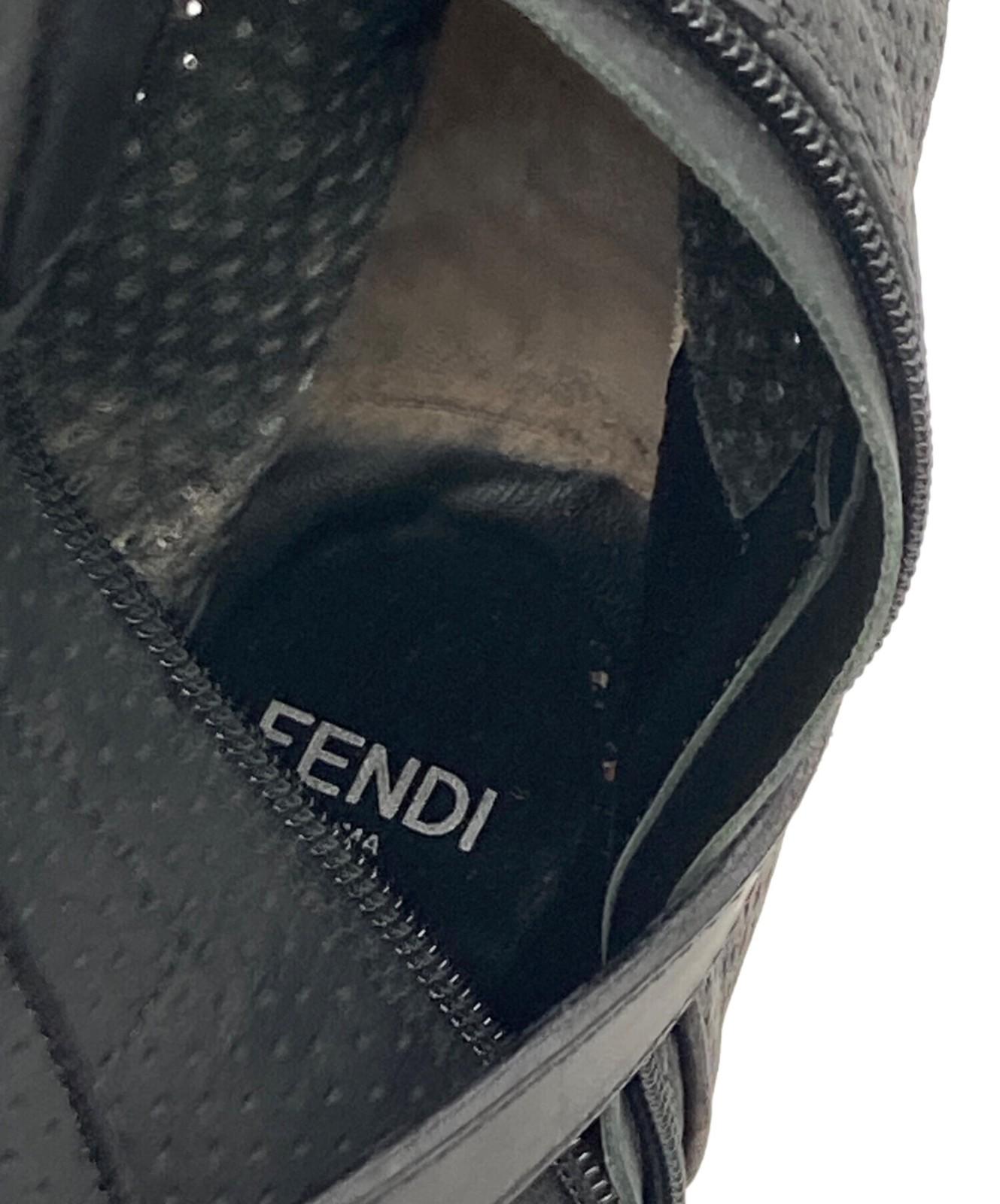 FENDI Punching Boots Shoes EU 38 US 8 Black Authentic