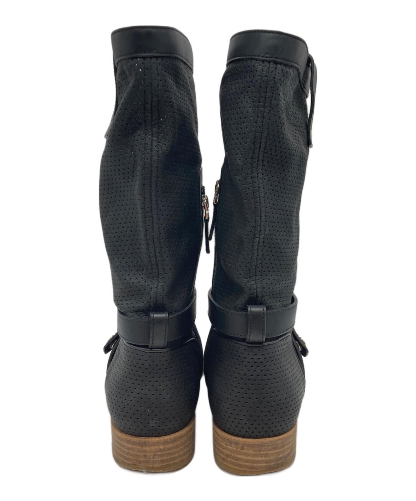 FENDI Punching Boots Shoes EU 38 US 8 Black Authentic