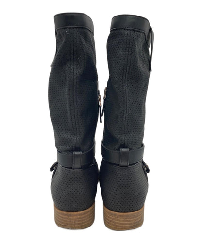 FENDI Punching Boots Shoes EU 38 US 8 Black Authentic