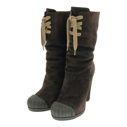 FENDI Boots Shoes EU 36 US 6 Suede Brown Authentic