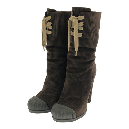 FENDI Boots Shoes EU 36 US 6 Suede Brown Authentic