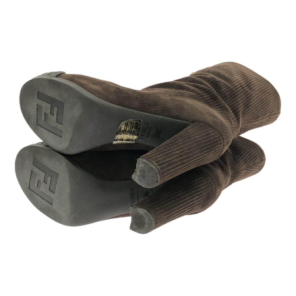 FENDI Boots Shoes EU 36 US 6 Suede Brown Authentic