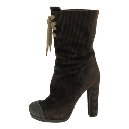 FENDI Boots Shoes EU 36 US 6 Suede Brown Authentic