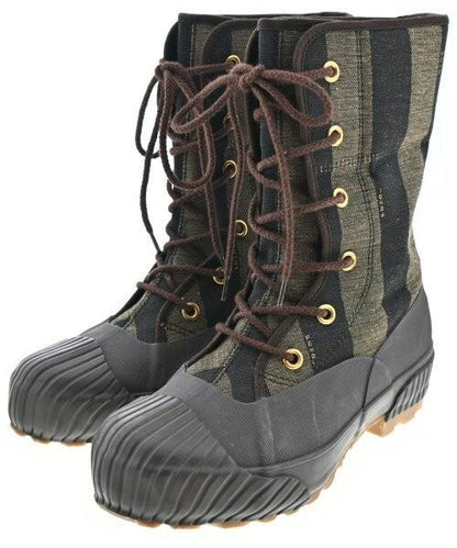 FENDI Sneakers Shoes High-Cut EU 36 US 6 Beige Brown Authentic