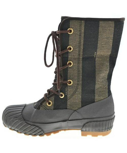 FENDI Sneakers Shoes High-Cut EU 36 US 6 Beige Brown Authentic