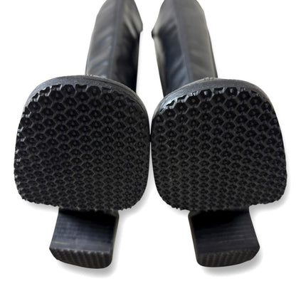 FENDI Long Boots Shoes Logo EU 35 US 5 Leather Black Authentic