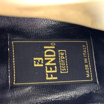 FENDI Long Boots Shoes Logo EU 35 US 5 Leather Black Authentic