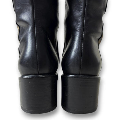 FENDI Long Boots Shoes Logo EU 35 US 5 Leather Black Authentic