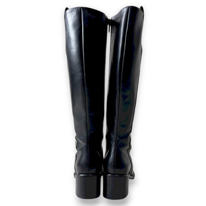 FENDI Long Boots Shoes Logo EU 35 US 5 Leather Black Authentic