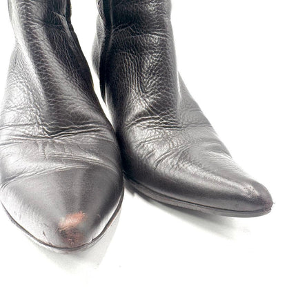 FENDI Short Boots Shoes Selleria EU 37 US 7 Leather Black Authentic