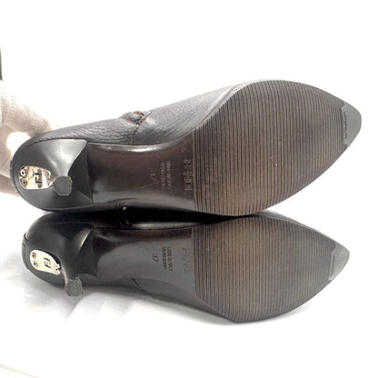 FENDI Short Boots Shoes Selleria EU 37 US 7 Leather Black Authentic
