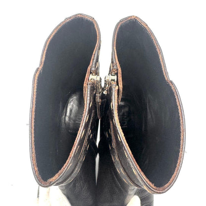 FENDI Short Boots Shoes Selleria EU 37 US 7 Leather Black Authentic