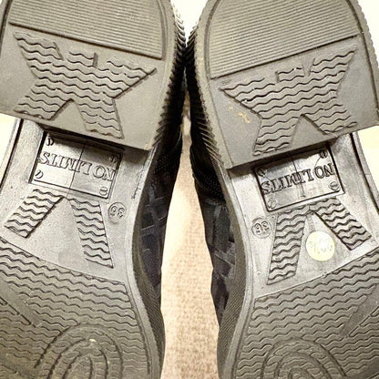 FENDI Long Boots Shoes FF Zucca EU 36 US 6 Nylon Black Authentic