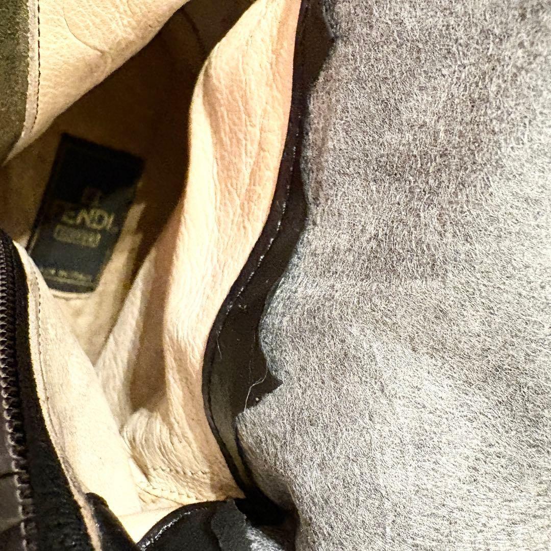 FENDI Long Boots Shoes FF Zucca EU 36 US 6 Nylon Black Authentic