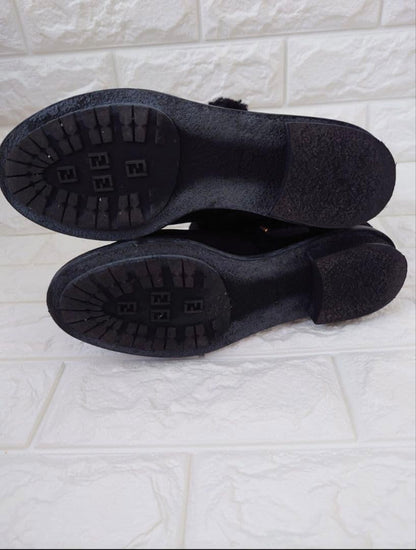 FENDI Mouton Short Boots Shoes EU 37 US 7 Authentic