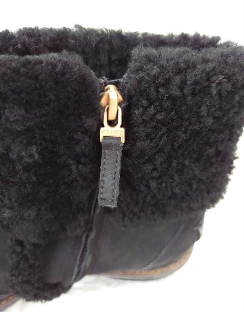 FENDI Mouton Short Boots Shoes EU 37 US 7 Authentic
